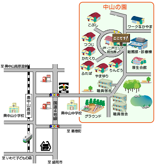 障害者支援施設さくらへのアクセスマップ