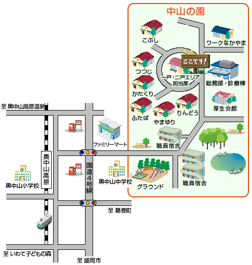 障害者支援施設　やまゆり　アクセスマップ詳細